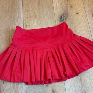 Vibrant Red Pleated Mini Skirt